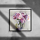  Painting Pink Peonies Pastel (grey vase flowers). Pictures. Pastelena. My Livemaster. Фото №5