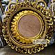 Зеркало в золотой деревянной круглой резной раме 100 см, Зеркала, Санкт-Петербург,  Фото №1