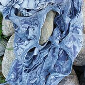 Шелковый шарф батик "Волшебные нити"