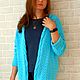  женский кардиган вязаный бирюзовый из хлопка. Кардиганы. AccessoriesWool мягко и комфортно. Ярмарка Мастеров.  Фото №6