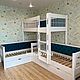 Двухъярусная угловая кровать для 3 детей, Кровати, Москва,  Фото №1