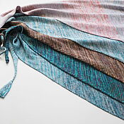 Шарфы: шарф вязаный из кид-мохера серо-сиреневый