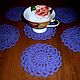 A set of coasters under a glass.( Crochet), Stand, Ikryanoe,  Фото №1