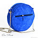 Blue poppy Women's round suede bag drum with flower. Classic Bag. flowersstyle (flowersstyle). My Livemaster. Фото №4
