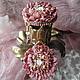 Вышитые серьги "Pink flower". Серьги классические. Ирина St (Stильные украшения ). Ярмарка Мастеров.  Фото №4