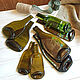 Flat bottles, melted. Fusing. for decorating, Blanks for decoupage and painting, Khabarovsk,  Фото №1