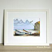 Картины и панно handmade. Livemaster - original item Watercolor seascape 