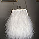 Белая сумка с перьями страуса. Свадебная сумка. Свадебный клатч, Клатчи, Санкт-Петербург,  Фото №1