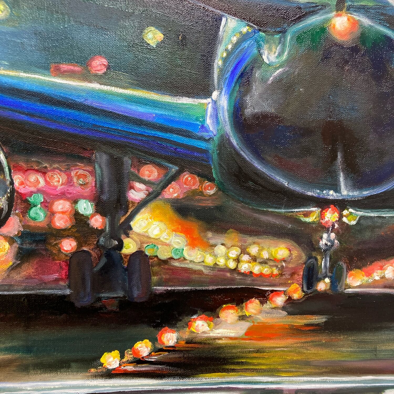 Большая картина маслом «Самолёт» 100/80 см художник Макасеева Светлана ...