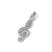 Украшения handmade. Livemaster - original item Pendant Violin key pendant in 925 sterling silver (P14). Handmade.