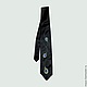 Черный атласный галстук `Павлиньи перышки`