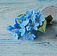 Hairpin with a forget-me-nots polymer clay, Hairpins, Voskresensk,  Фото №1