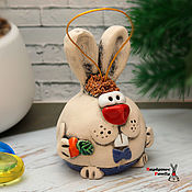Сувениры и подарки handmade. Livemaster - original item Rabbit, ceramic bell. Handmade.