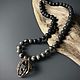 Бусы чокер с драконом йооперлит и вулканическая лава. Чокер. Snow Jewelry. Ярмарка Мастеров.  Фото №4