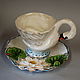 teacups: Swan lake. Single Tea Sets. Mila. Online shopping on My Livemaster.  Фото №2