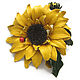 The colors of the skin.Decoration brooch pin YELLOW SUNFLOWER. Brooches. Irina Vladi. My Livemaster. Фото №4