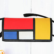 Сумки и аксессуары handmade. Livemaster - original item Copy of Leather Mondrian clutch bag. Handmade.