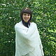 46 Orenburg downy shawl, white shawl, ' a Warm gift ', Shawls1, Orenburg,  Фото №1