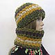 Knitted set - hat and snood 'Asterisks'. Headwear Sets. Cozy corner (nadejdamoshkina). My Livemaster. Фото №5