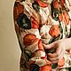 Рыже-зеленая летняя блузка, с растительным принтом, длинным рукавом. Блузки. Скромное обаяние (Александра). Интернет-магазин Ярмарка Мастеров.  Фото №2
