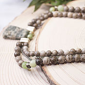 Длинные серебряные серьги-дорожки с натуральными камнями