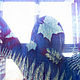 Эксклюзивный палантин Сине-винный, вечерний шарф. Палантины. Мария Хабарова. Шарфы, платки. Ярмарка Мастеров.  Фото №6