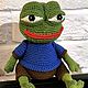 Мемный лягушонок Пепе, Амигуруми куклы и игрушки, Пушкин,  Фото №1