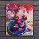 Oil painting 'Pomegranate evening', 80-70 cm, pomegranates. Pictures. Zhanne Shepetova. Online shopping on My Livemaster.  Фото №2