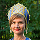 Кокошник взрослый без планки. Народные украшения. Ольга Folkruss. Ярмарка Мастеров.  Фото №6