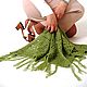 Order Openwork shawl green apple knitted scarf neck scarf with fringe. FuxiList  knitting. Livemaster. . Bactus Фото №3