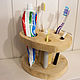 Подставка настольная из спилов для зубных щеток и пасты, Подставки, Тольятти,  Фото №1