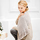 Cashmere knitted scarf with fringe ' Katarina', Scarves, Chelyabinsk,  Фото №1