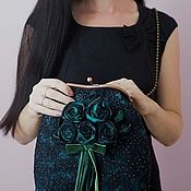 Сумки и аксессуары handmade. Livemaster - original item Bag with clasp, author`s malachite with flowers, handmade. Handmade.
