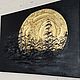 Картина ночное небо и золотая луна в лесу картина Луна. Картины. NiravaArts. Ярмарка Мастеров.  Фото №4