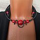  stylish decoration red and black, unusual bright choker. Necklace. Treasures Of Aphrodite. Online shopping on My Livemaster.  Фото №2