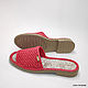 Order Knitted flip-flops, coral cotton. florina34. Livemaster. . Flip flops Фото №3
