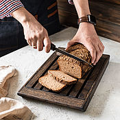 Посуда handmade. Livemaster - original item Dark Oak Bread Slicer Board. Handmade.