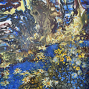 Картины и панно handmade. Livemaster - original item Acrylic Painting on Canvas Meadow Flowers Abstract Painting Fluid Art. Handmade.