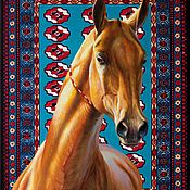 Картина с лошадью Оранжевый шелк