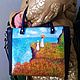 Claud Monet. Leather green white light blue bag 'The walk". Classic Bag. Leather  Art  Phantasy. Online shopping on My Livemaster.  Фото №2