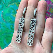 Материалы для творчества handmade. Livemaster - original item Earrings with a jewelry coating of 999 black silver. Handmade.