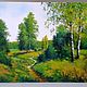 The fair masters, the Birch, oil on canvas summer landscape artist Vladimir Chernov, novelty, picture, picture for the interior, as a gift for the soul

