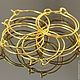 Швензы из проволоки с покрытием под золото для сборки сережек без замка с петелькой для крепления подвески
