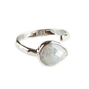 Украшения handmade. Livemaster - original item Silver Moonstone Ring, stylish adult ring. Handmade.