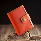 Orange leather wallet in three additions for bills and cards, Wallets, Krasnodar,  Фото №1