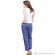 Order Blue chinos pants made of 100% linen. etnoart. Livemaster. . Pants Фото №3