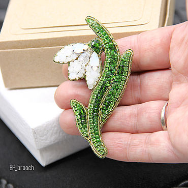 Украшения ручной работы. Ярмарка Мастеров - ручная работа Брошь подснежник. Handmade.