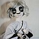 Панда в кимоно. Фарфоровая шарнирная кукла, Шарнирная кукла, Москва,  Фото №1