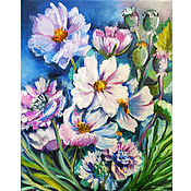 Картины и панно handmade. Livemaster - original item Painting flowers of Cosmea 