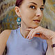 Сутажные серьги Адель. Хрусталь, фианиты, родиевые замки. Вышивка. Серьги классические. LADY LIZA Салон украшений. Ярмарка Мастеров.  Фото №5